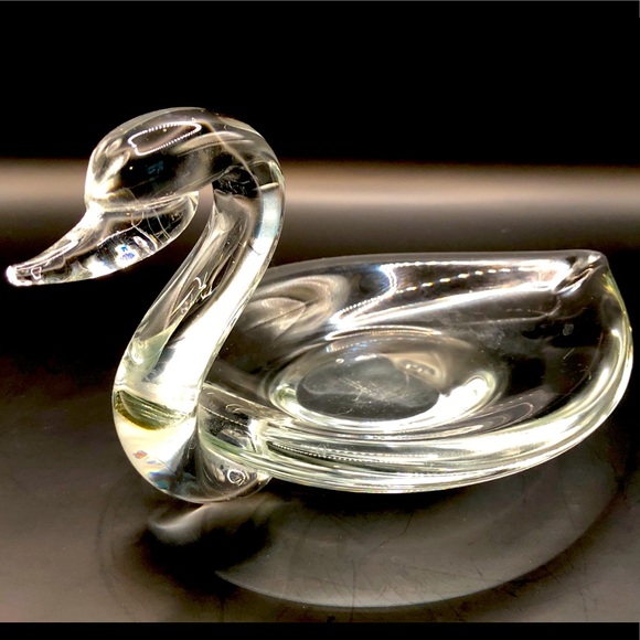 Clear Glass Trinket Swan Dish - Picture 1 of 6